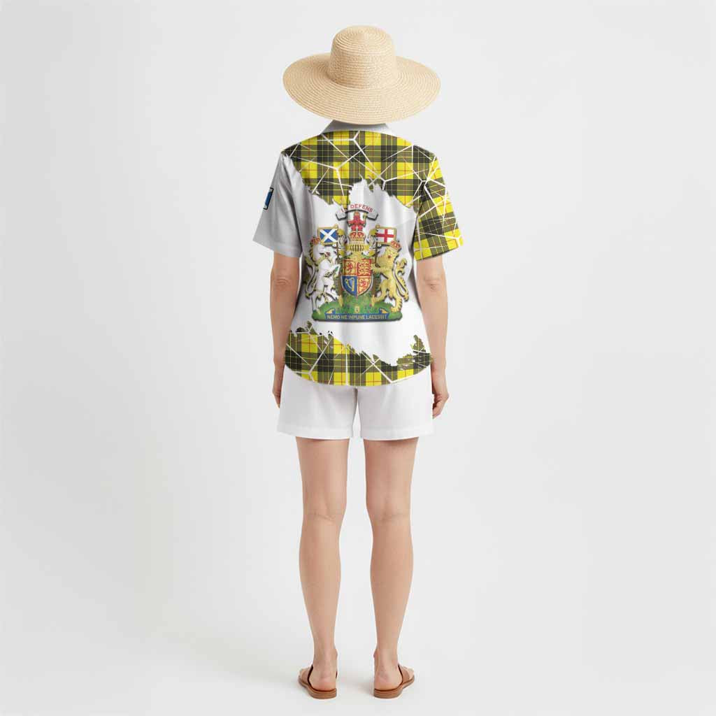 MacLeod (McLeod) Tartan Hawaiian Shirt with Family Crest and Lion Rampant Grunge Style