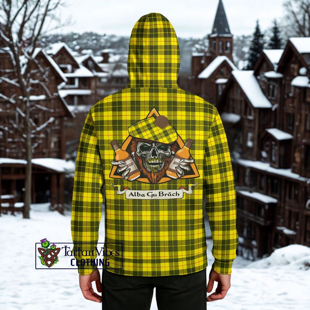 MacLeod (McLeod) Tartan Hoodie with Family Crest and Bearded Skull Holding Bottles of Whiskey