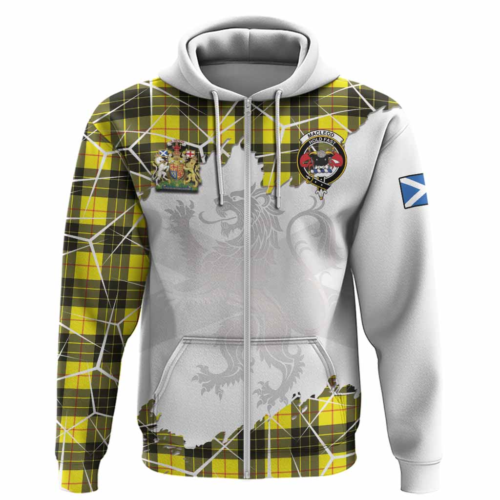 MacLeod (McLeod) Tartan Hoodie with Family Crest and Lion Rampant Grunge Style