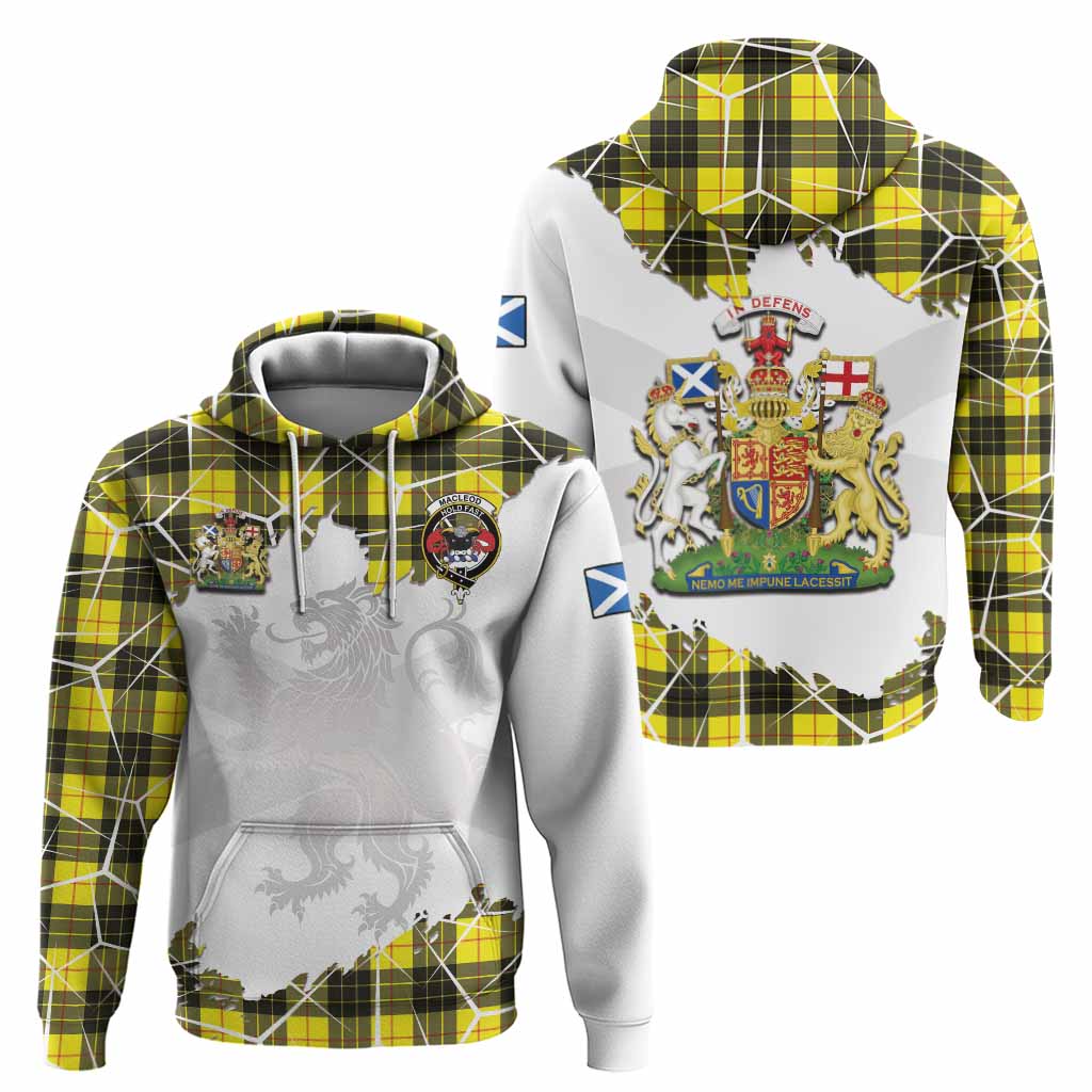 MacLeod (McLeod) Tartan Hoodie with Family Crest and Lion Rampant Grunge Style