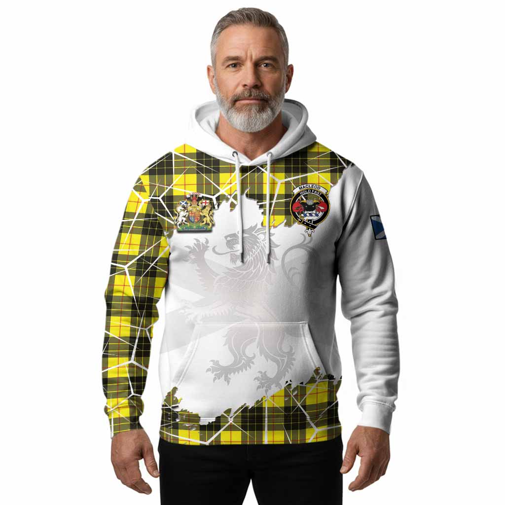 MacLeod (McLeod) Tartan Hoodie with Family Crest and Lion Rampant Grunge Style