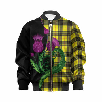 MacLeod (McLeod) Tartan Kid Bomber Jacket Traditional Scottish Thistle