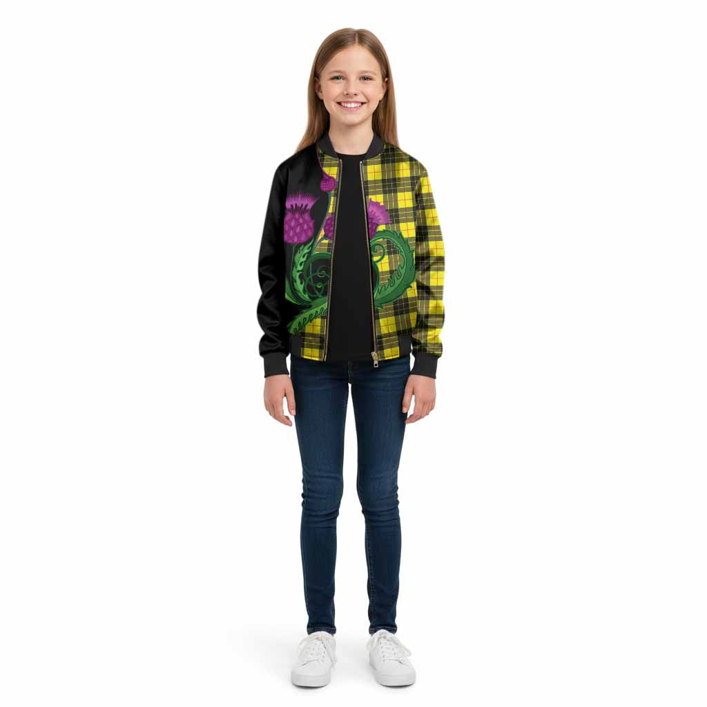MacLeod (McLeod) Tartan Kid Bomber Jacket Traditional Scottish Thistle