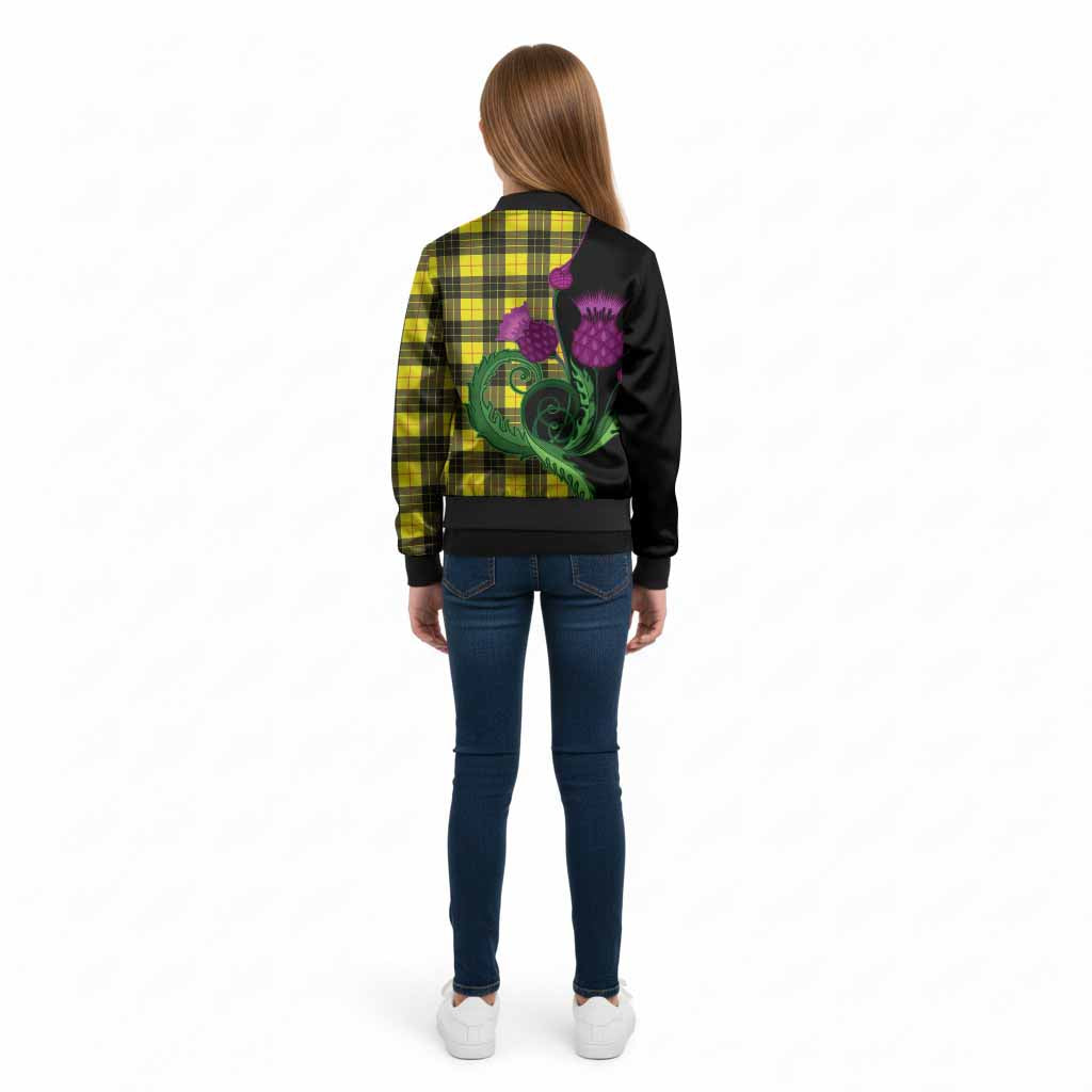 MacLeod (McLeod) Tartan Kid Bomber Jacket Traditional Scottish Thistle