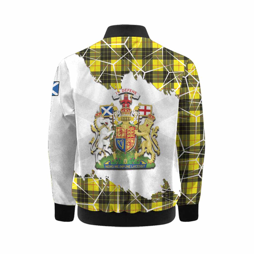 MacLeod (McLeod) Tartan Kid Bomber Jacket with Family Crest and Lion Rampant Grunge Style