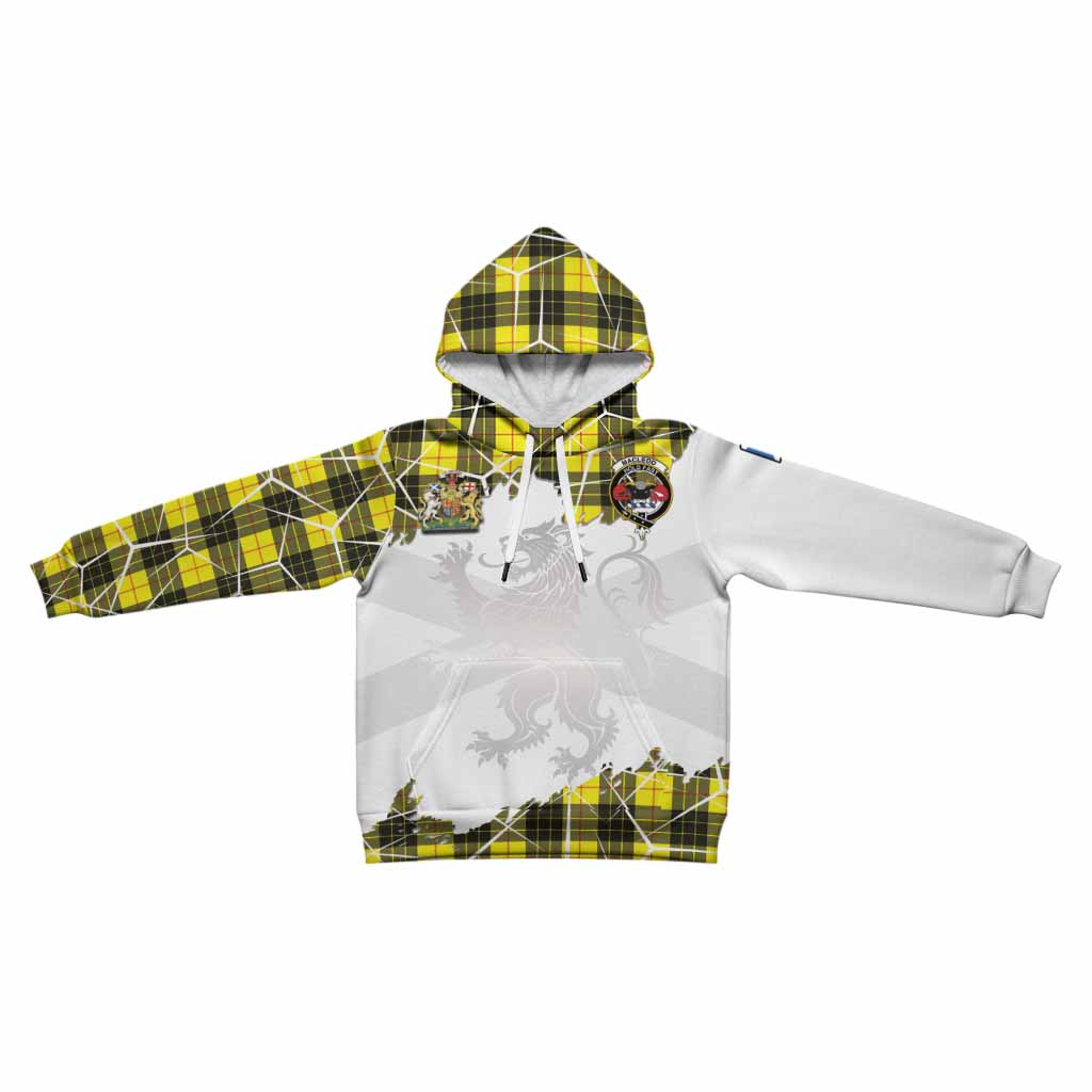 MacLeod (McLeod) Tartan Kid Hoodie with Family Crest and Lion Rampant Grunge Style