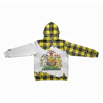 MacLeod (McLeod) Tartan Kid Hoodie with Family Crest and Lion Rampant Grunge Style