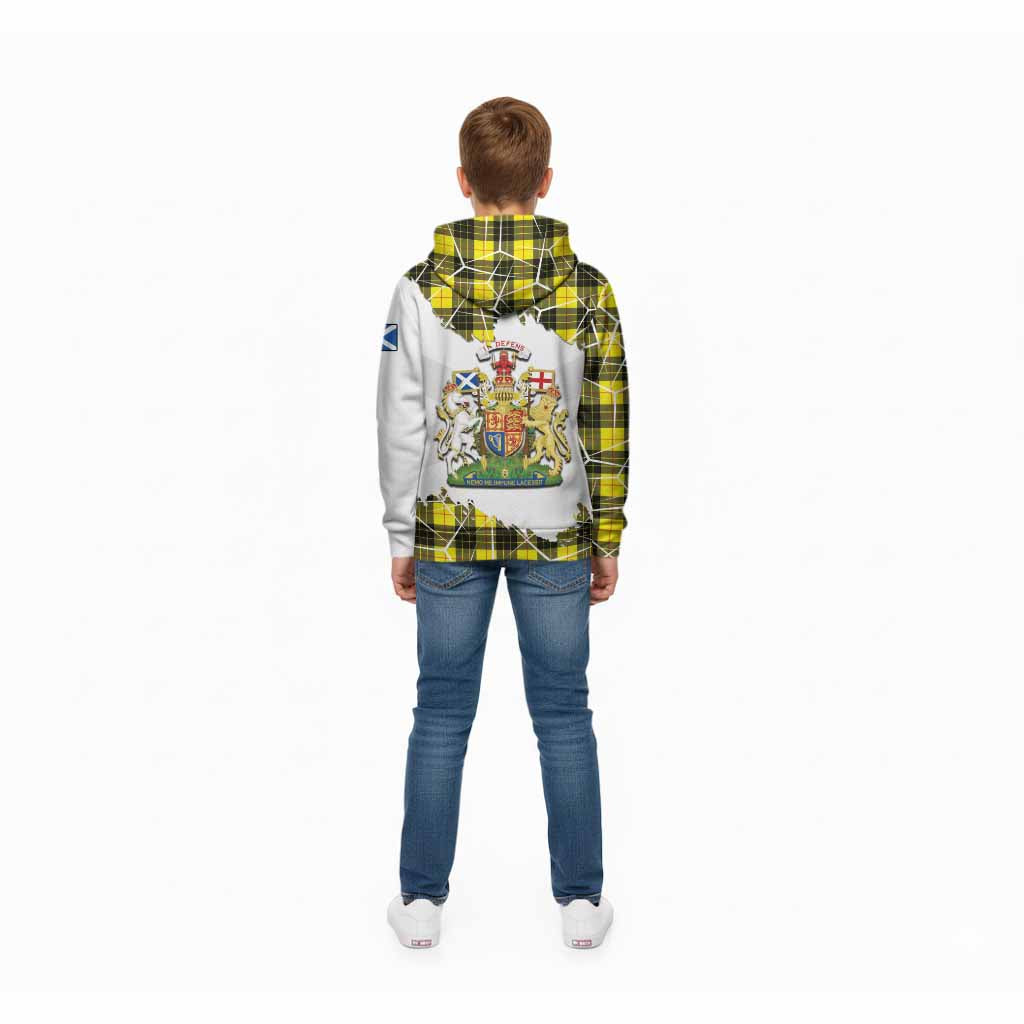 MacLeod (McLeod) Tartan Kid Hoodie with Family Crest and Lion Rampant Grunge Style