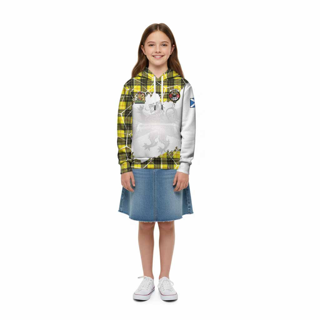 MacLeod (McLeod) Tartan Kid Hoodie with Family Crest and Lion Rampant Grunge Style