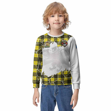 MacLeod (McLeod) Tartan Kid Knitted Sweatshirt with Family Crest and Lion Rampant Grunge Style