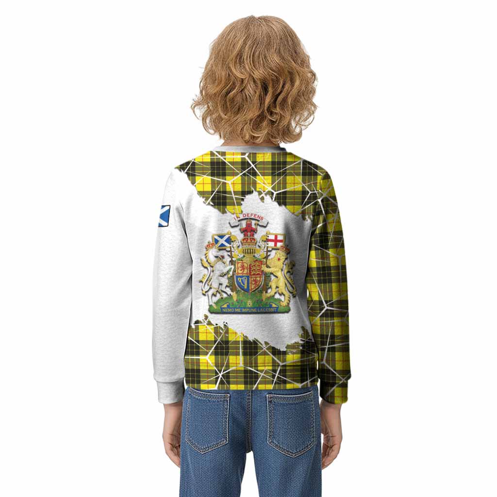 MacLeod (McLeod) Tartan Kid Knitted Sweatshirt with Family Crest and Lion Rampant Grunge Style