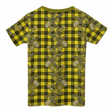 MacLeod (McLeod) Tartan Kid T-shirt Seamless Scottish Thistle Flowers
