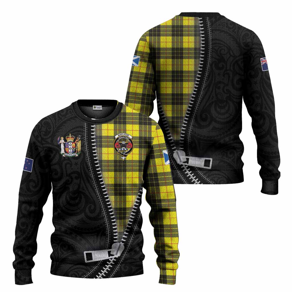 MacLeod (McLeod) Tartan Knitted Sweater New Zealand Pattern Unique Zipper Stylized