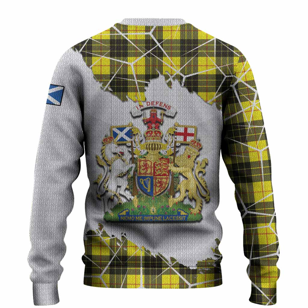 MacLeod (McLeod) Tartan Knitted Sweater with Family Crest and Lion Rampant Grunge Style