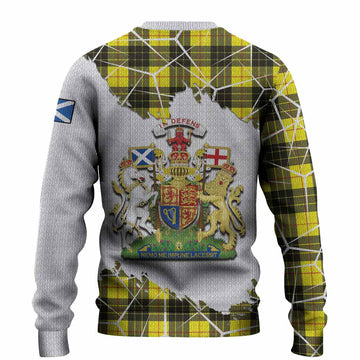 MacLeod (McLeod) Tartan Knitted Sweater with Family Crest and Lion Rampant Grunge Style