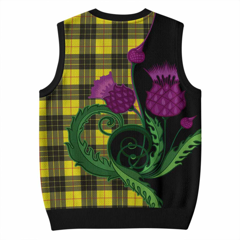 MacLeod (McLeod) Tartan Knitted V-Neck Vest Traditional Scottish Thistle