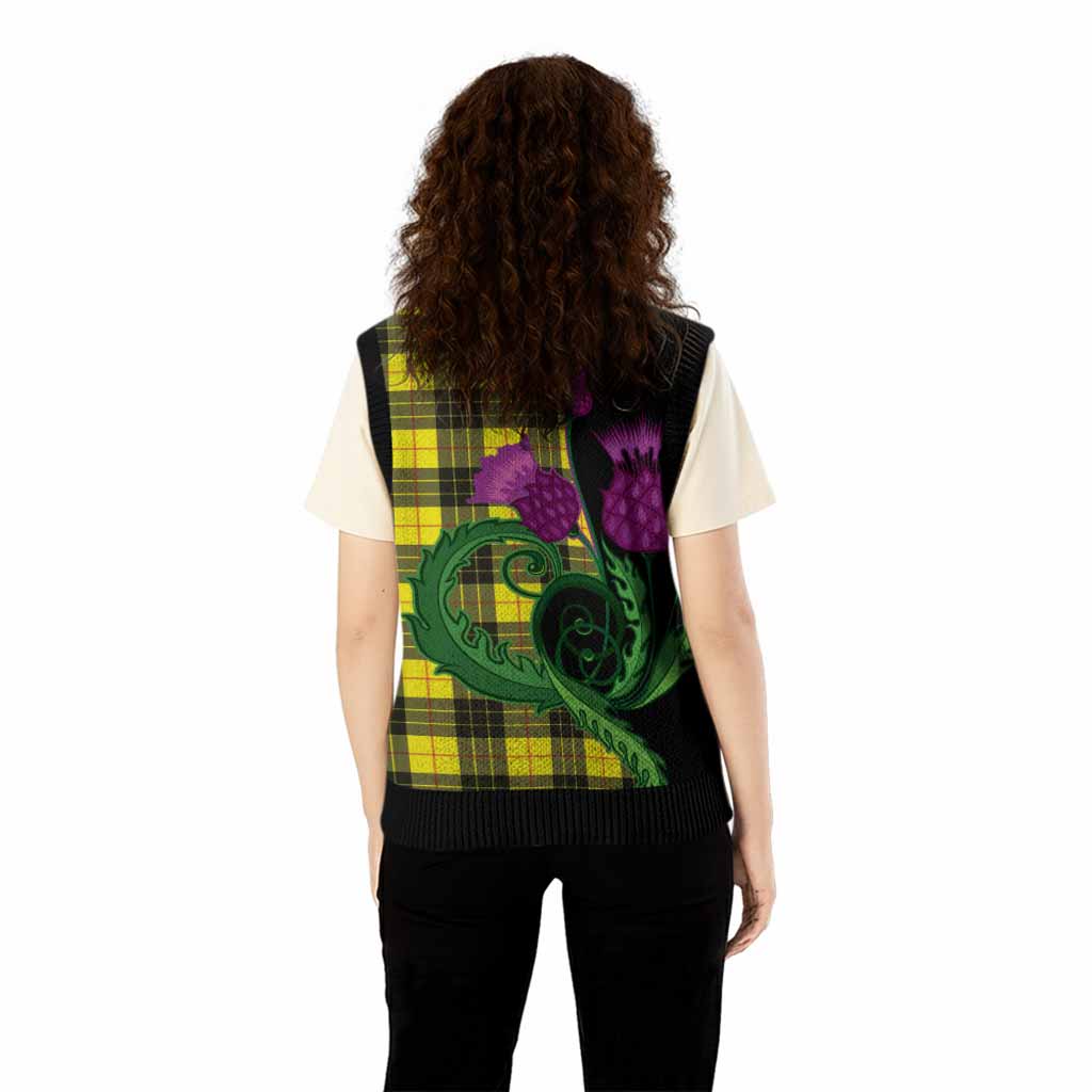 MacLeod (McLeod) Tartan Knitted V-Neck Vest Traditional Scottish Thistle