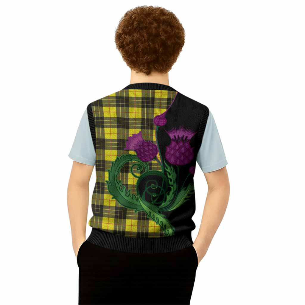 MacLeod (McLeod) Tartan Knitted V-Neck Vest Traditional Scottish Thistle