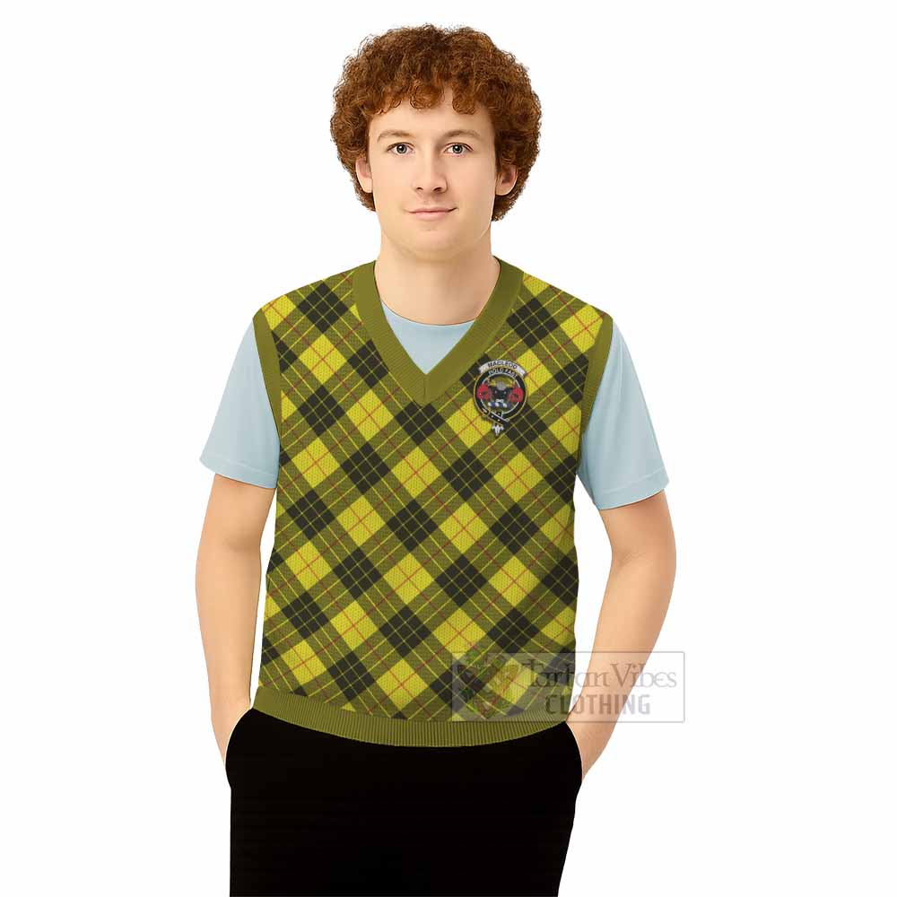 MacLeod (McLeod) Tartan Knitted V-Neck Vest with Family Crest Cross Style