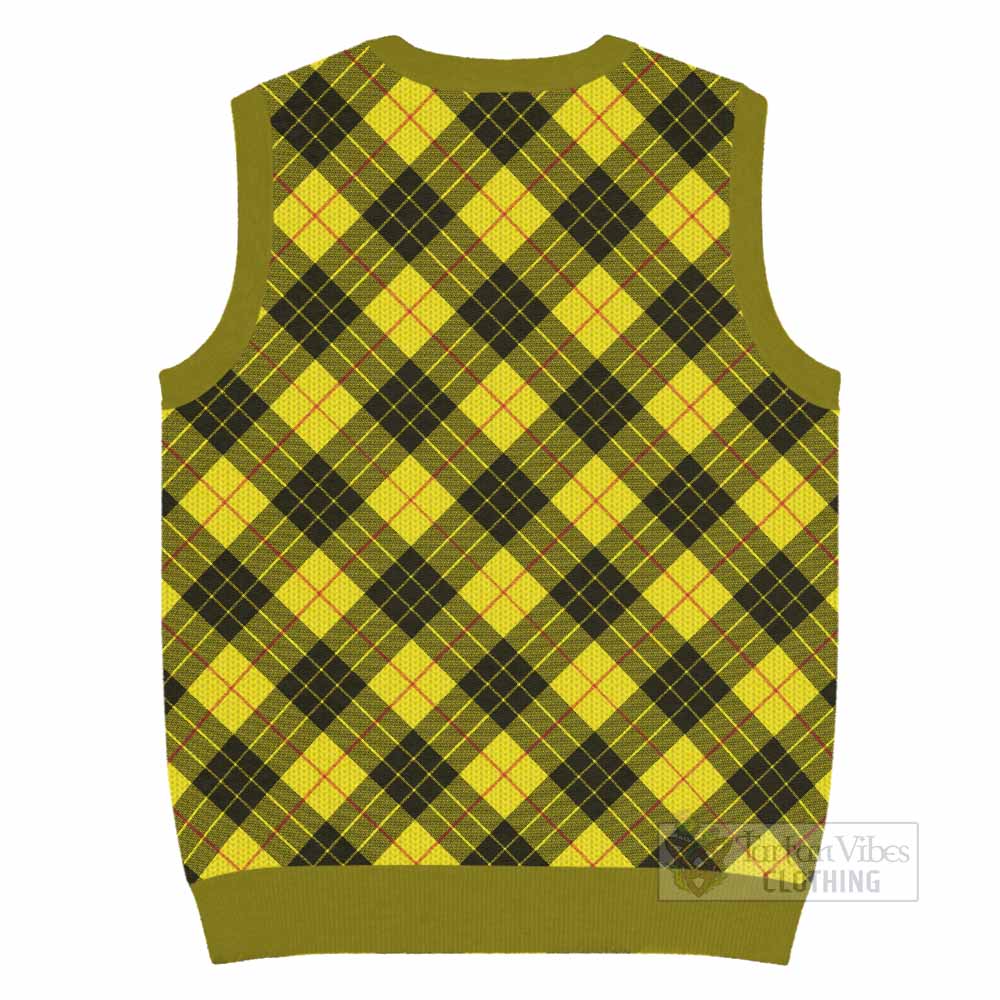 MacLeod (McLeod) Tartan Knitted V-Neck Vest with Family Crest Cross Style