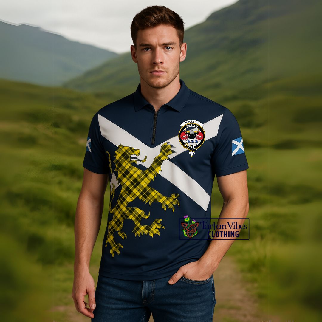 MacLeod (McLeod) Tartan Lion Rampant Zipper Polo Shirt Proudly Display Your Heritage with Alba Gu Brath and Clan Name