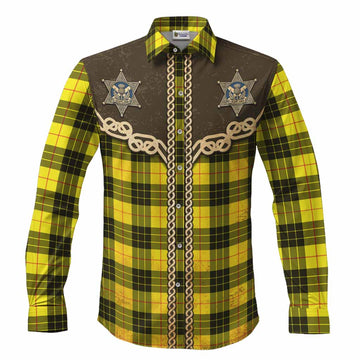 MacLeod (McLeod) Tartan Long Sleeve Button Shirts Bigfoot Riding The Kelpie Monster