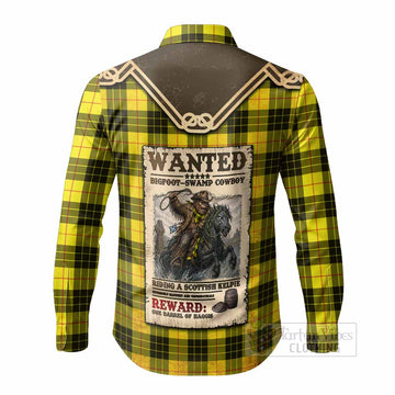MacLeod (McLeod) Tartan Long Sleeve Button Shirts Bigfoot Riding The Kelpie Monster