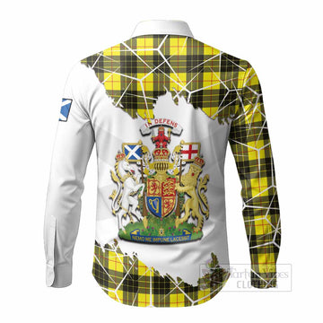 MacLeod (McLeod) Tartan Long Sleeve Button Shirts with Family Crest and Lion Rampant Grunge Style
