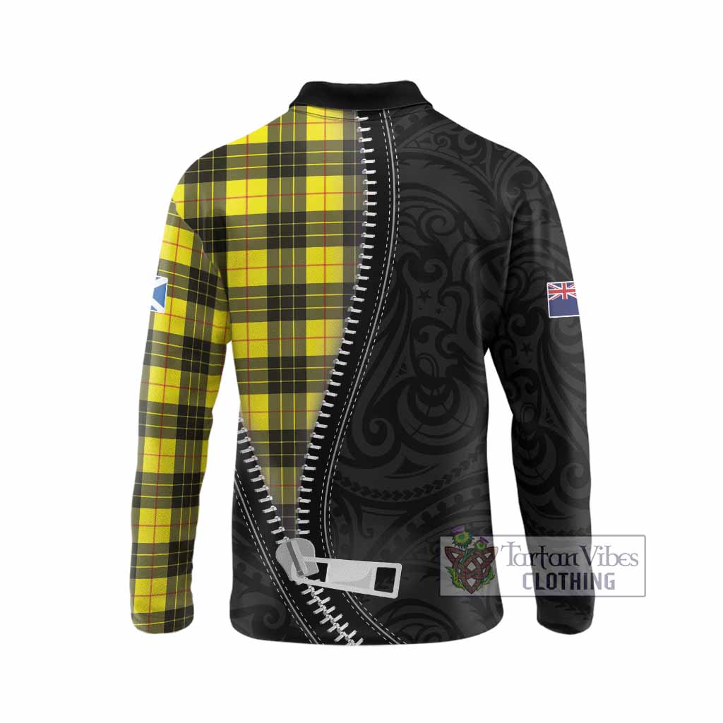 MacLeod (McLeod) Tartan Long Sleeve Polo Shirt New Zealand Pattern Unique Zipper Stylized