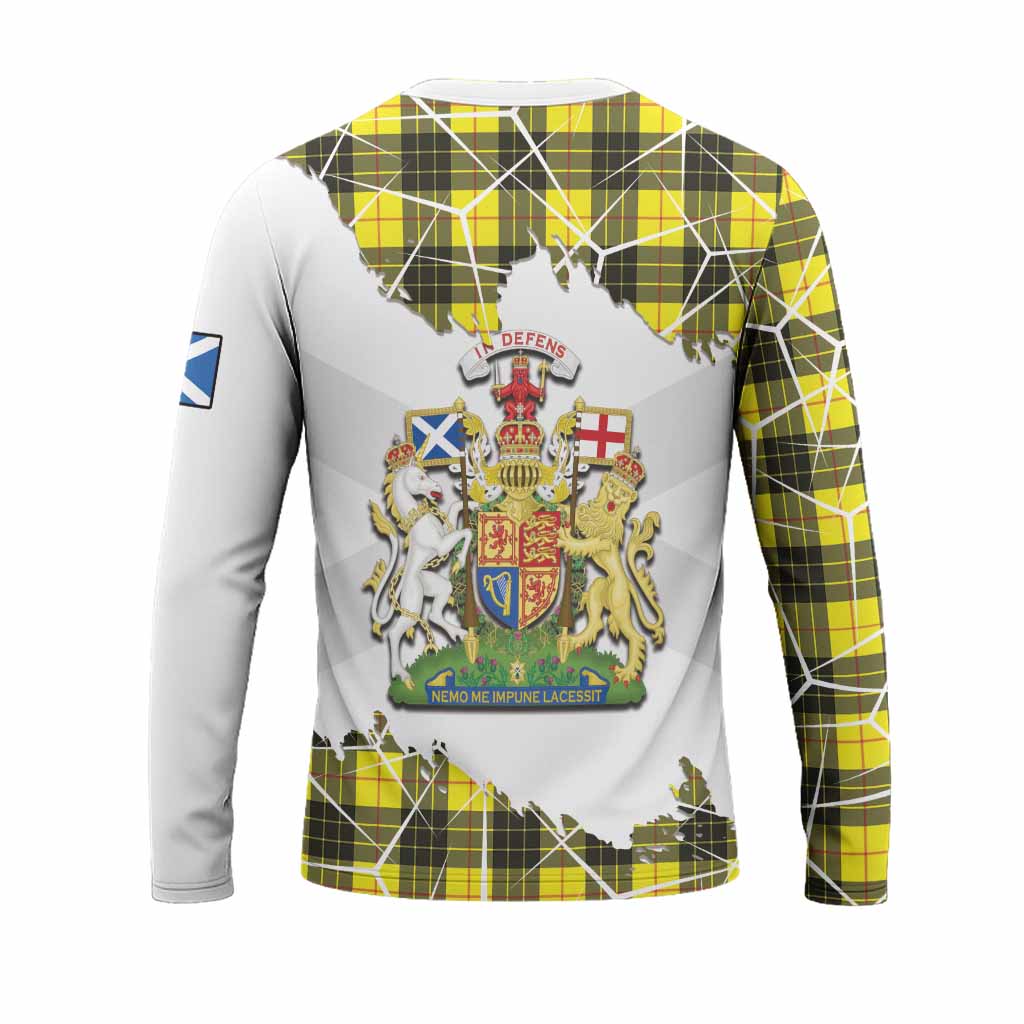MacLeod (McLeod) Tartan Long Sleeve T-Shirt with Family Crest and Lion Rampant Grunge Style