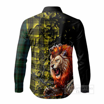 MacLeod (McLeod) Tartan Mighty Lion Long Sleeve Button Shirts Explosion Flying Pieces