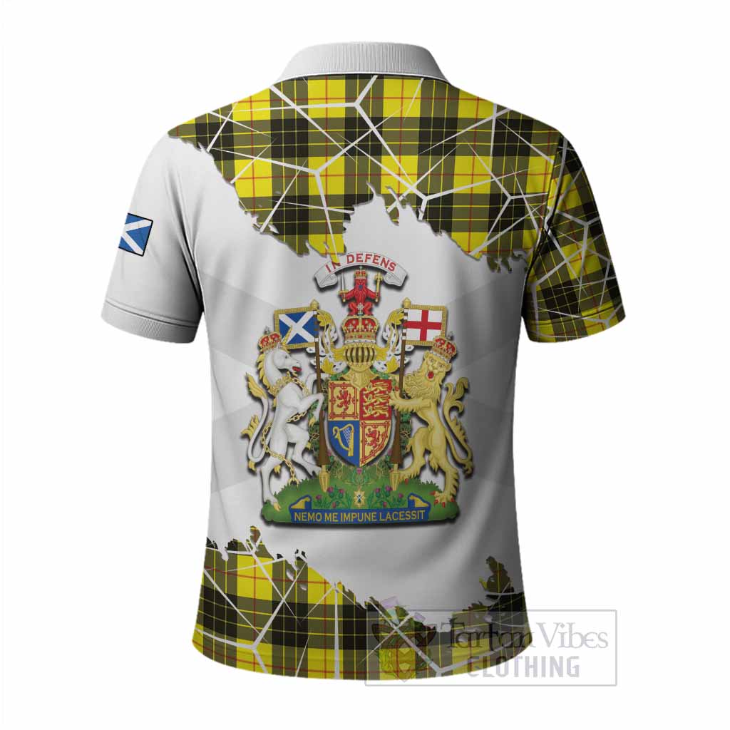 MacLeod (McLeod) Tartan Polo Shirt with Family Crest and Lion Rampant Grunge Style