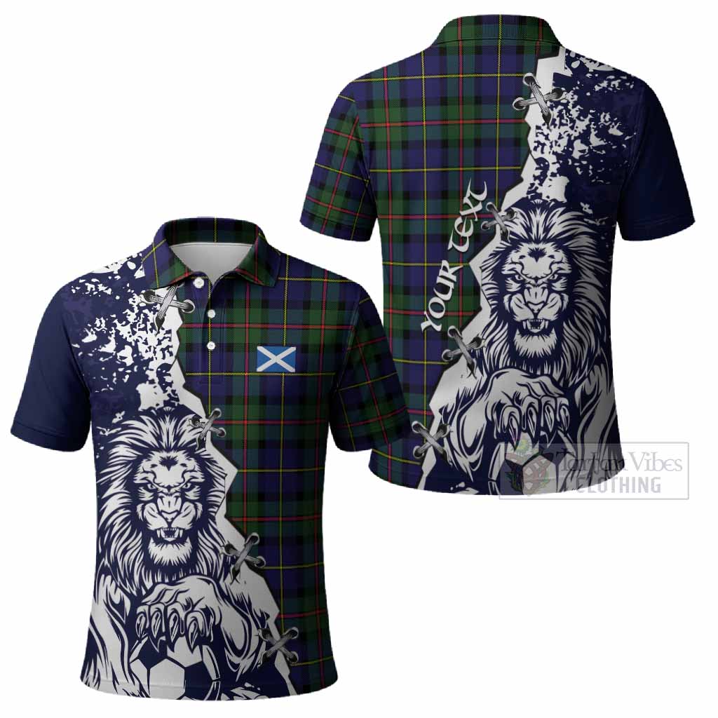 MacLeod (McLeod) Tartan Scottish Polo Shirt Angry Lion With Soccer Ball Style