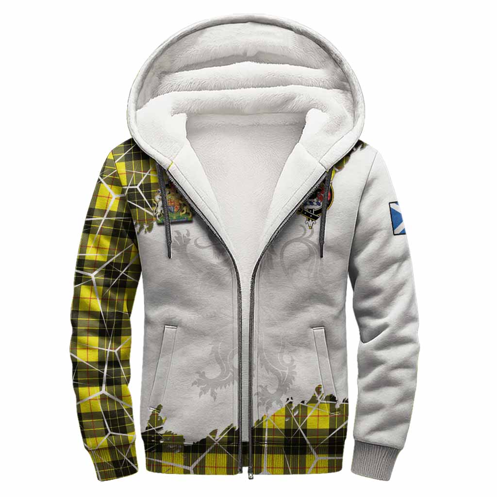 MacLeod (McLeod) Tartan Sherpa Hoodie with Family Crest and Lion Rampant Grunge Style