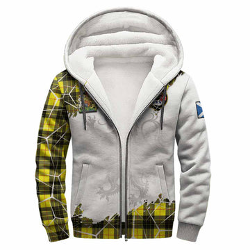 MacLeod (McLeod) Tartan Sherpa Hoodie with Family Crest and Lion Rampant Grunge Style