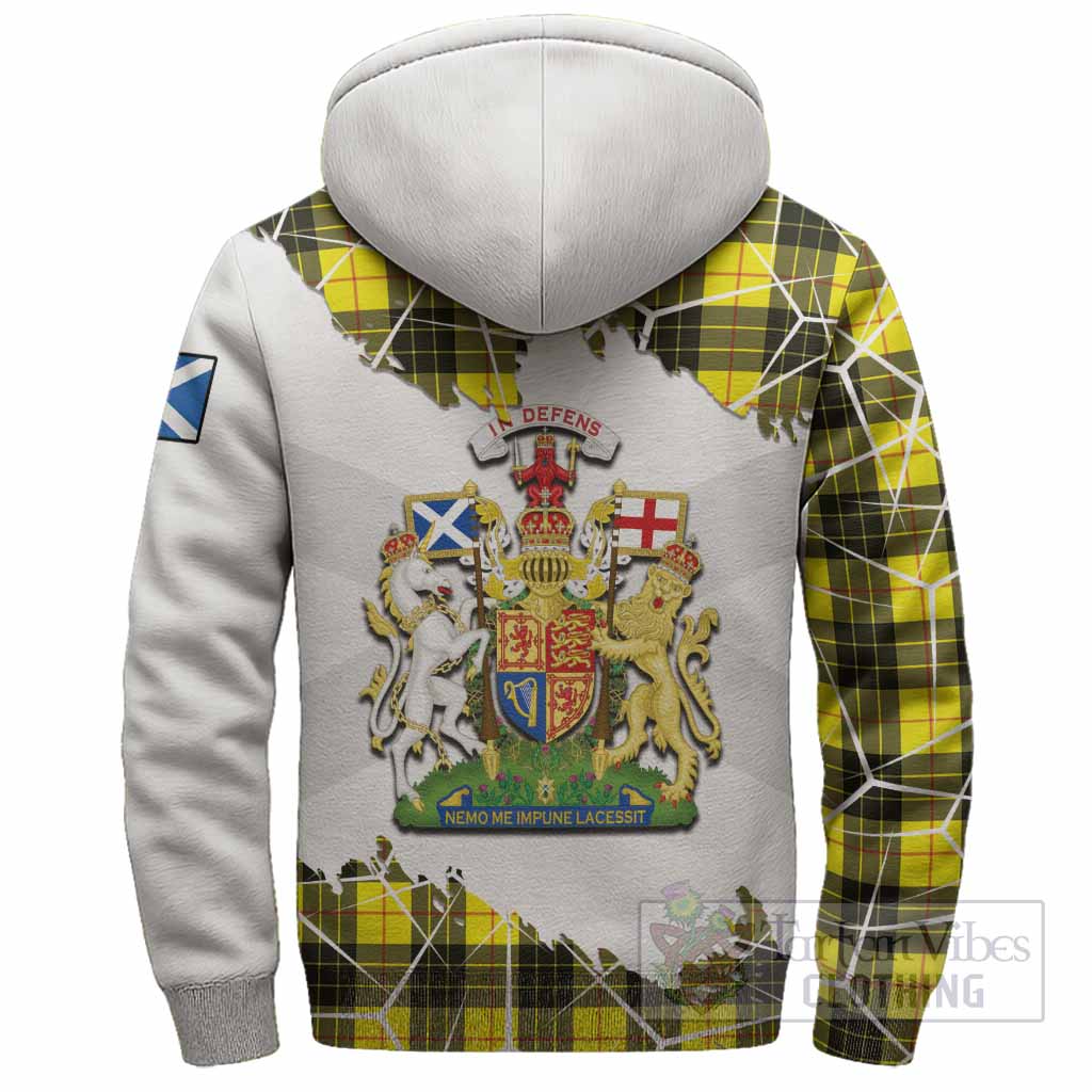MacLeod (McLeod) Tartan Sherpa Hoodie with Family Crest and Lion Rampant Grunge Style