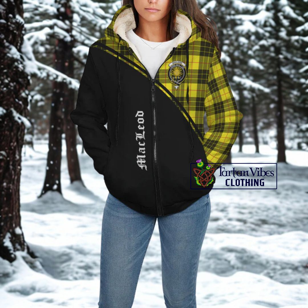 MacLeod (McLeod) Tartan Sherpa Hoodie with Family Crest Curve Style