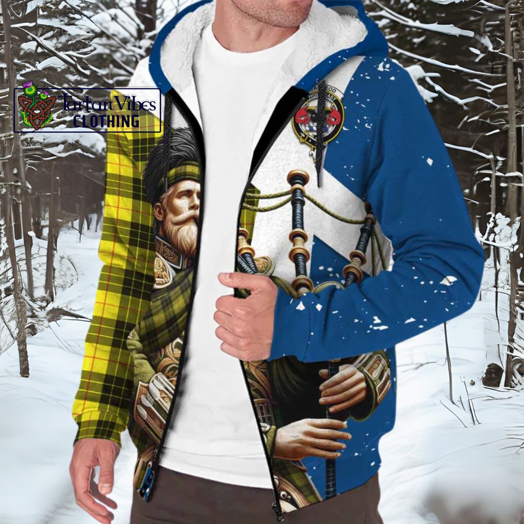 MacLeod (McLeod) Tartan Sherpa Hoodie with Family Crest Scottish Bagpiper Vibes