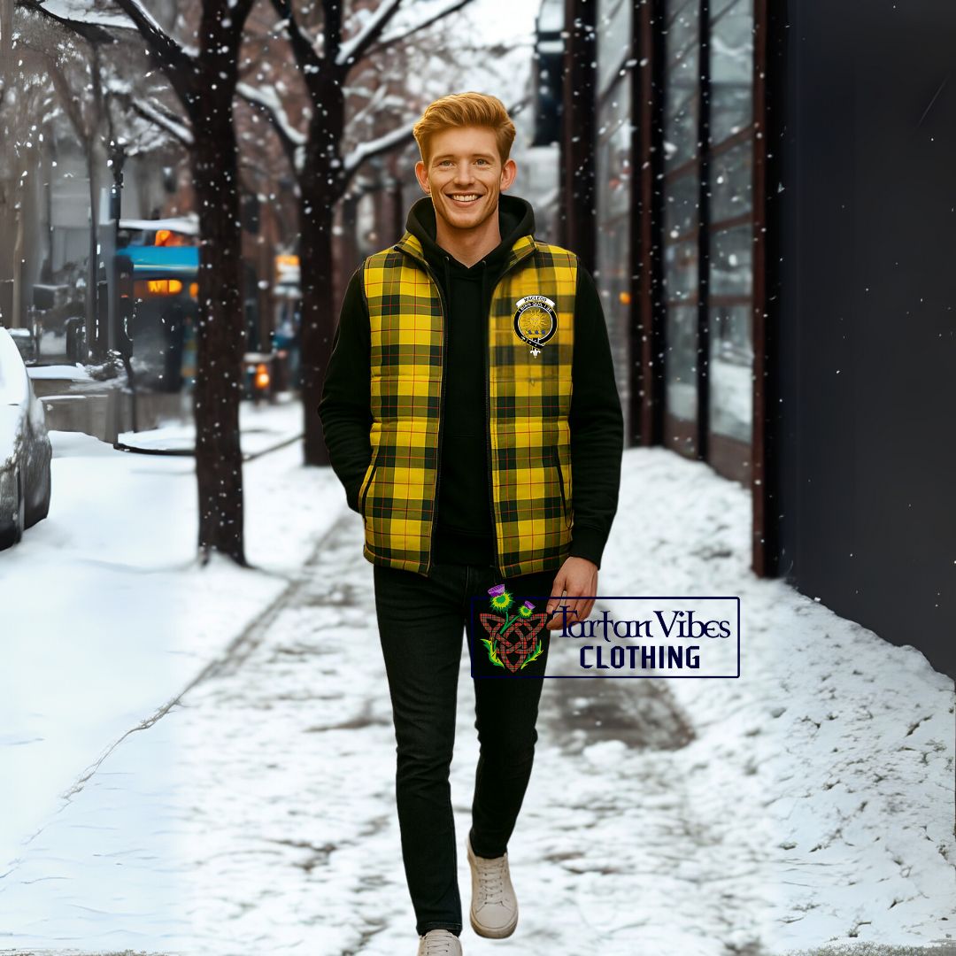 MacLeod (McLeod) Tartan Sleeveless Puffer Jacket with Family Crest