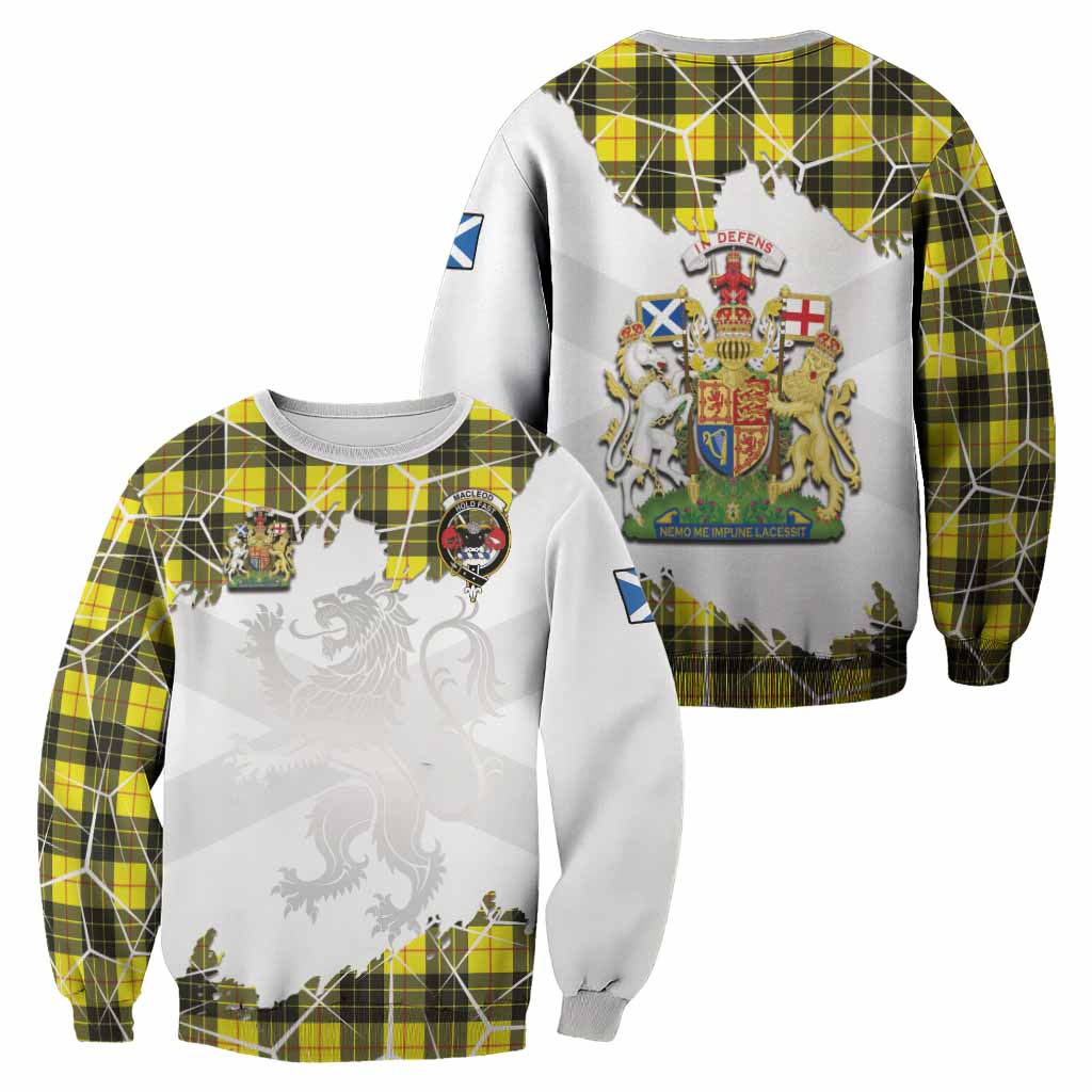 MacLeod (McLeod) Tartan Sweatshirt with Family Crest and Lion Rampant Grunge Style
