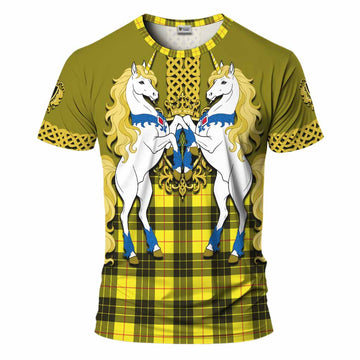 MacLeod (McLeod) Tartan T-Shirt Unicorn Celtic Knot And Thistle Emblem