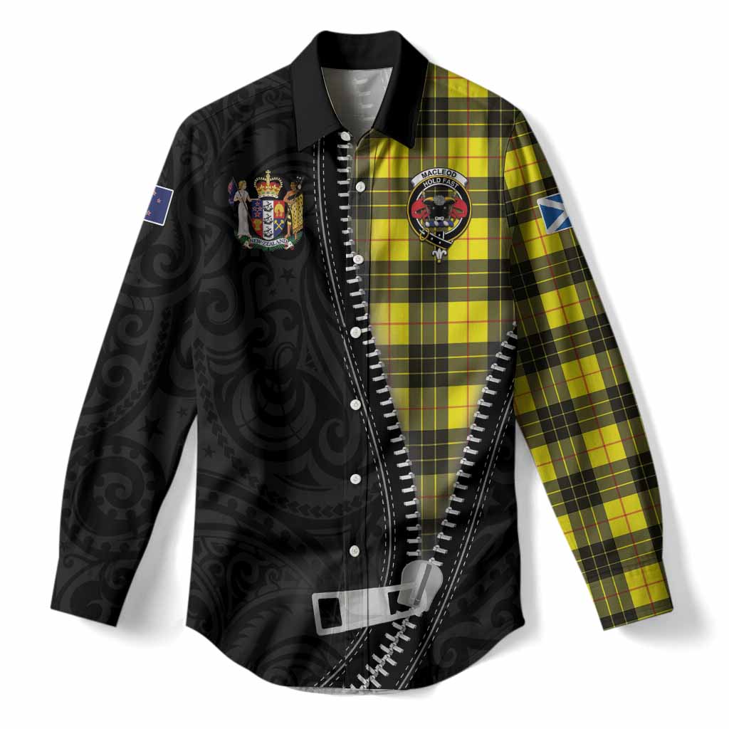 MacLeod (McLeod) Tartan Women Casual Shirt New Zealand Pattern Unique Zipper Stylized