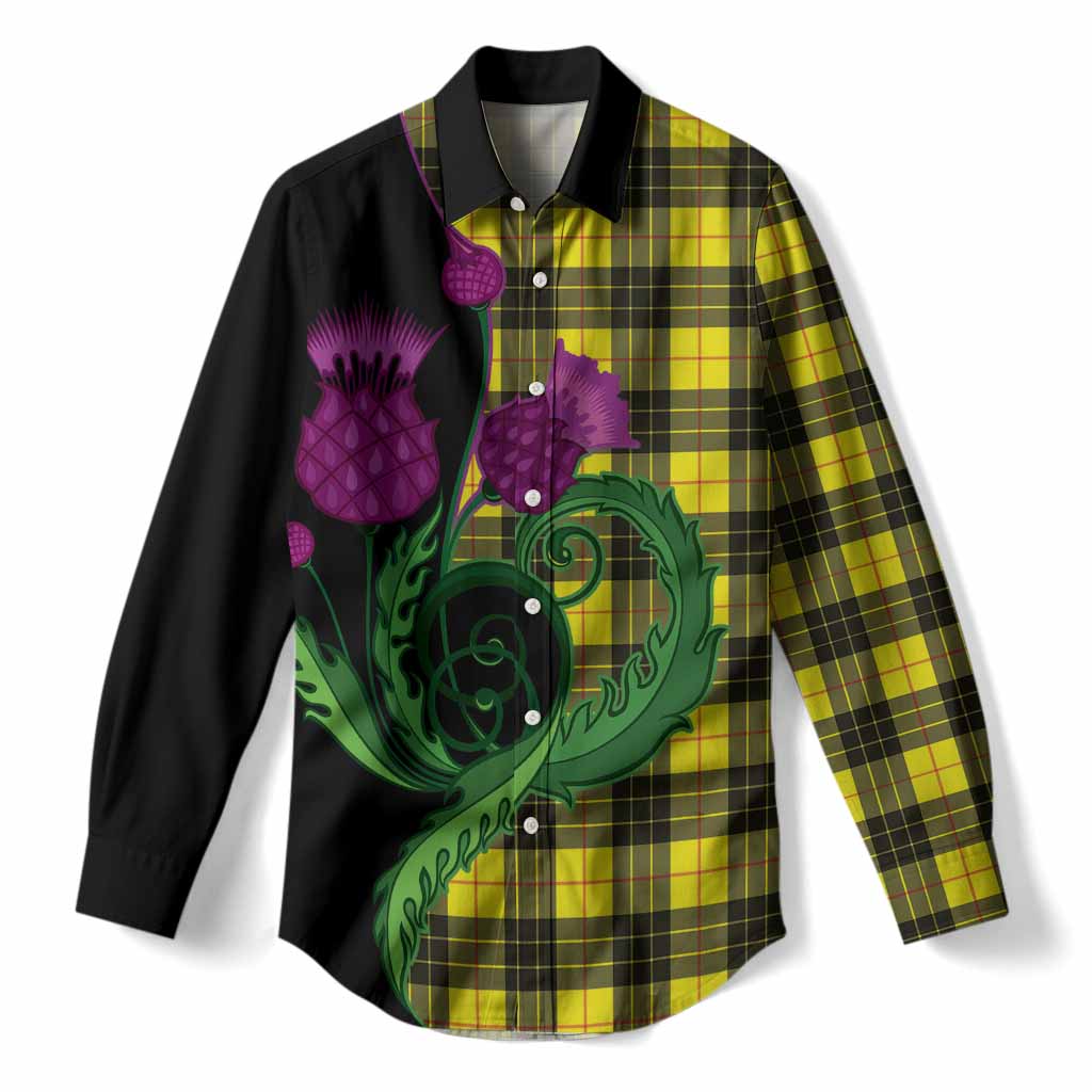 MacLeod (McLeod) Tartan Women Casual Shirt Traditional Scottish Thistle
