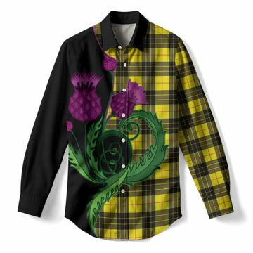 MacLeod (McLeod) Tartan Women Casual Shirt Traditional Scottish Thistle