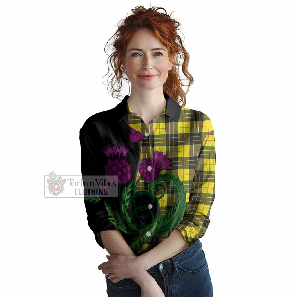 MacLeod (McLeod) Tartan Women Casual Shirt Traditional Scottish Thistle