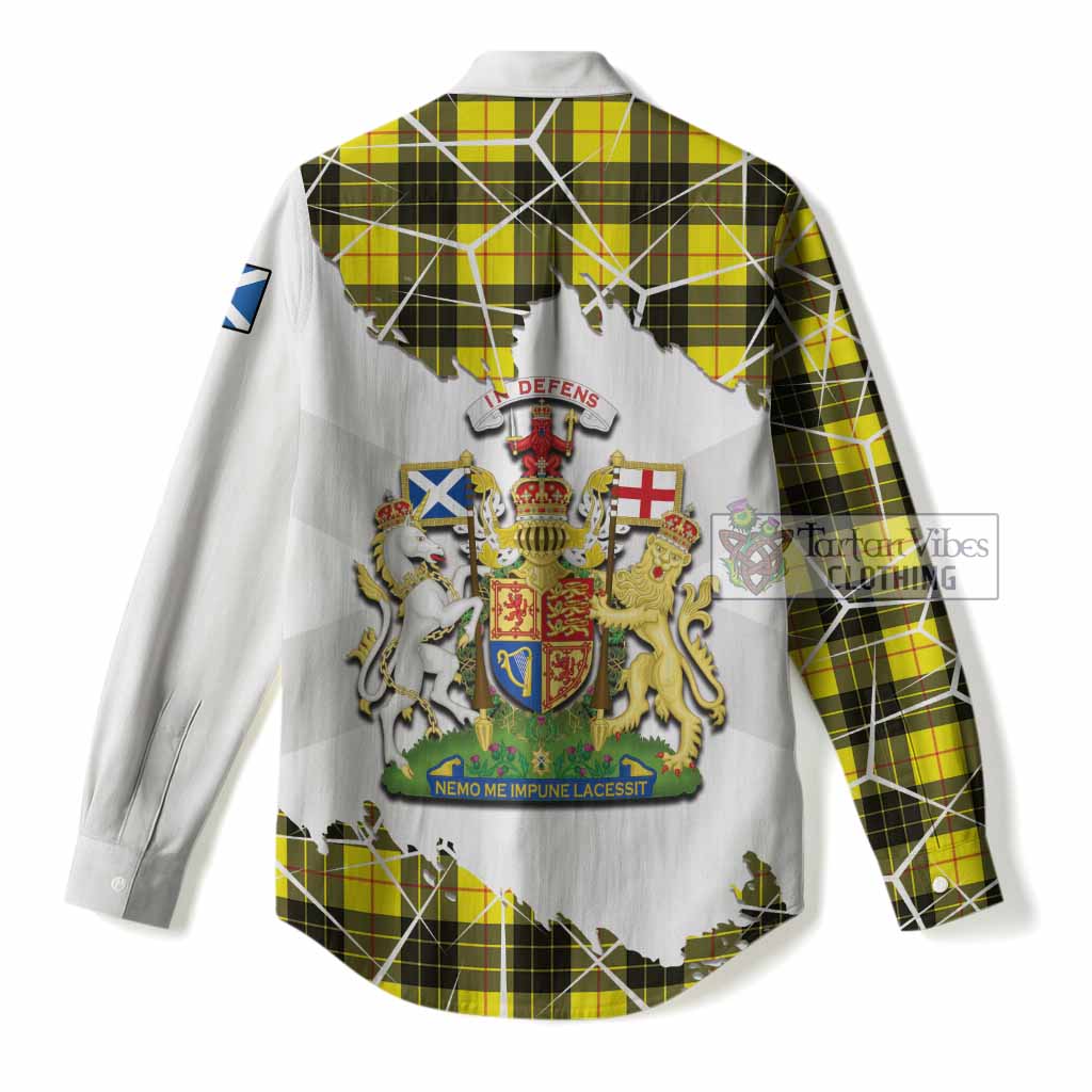 MacLeod (McLeod) Tartan Women Casual Shirt with Family Crest and Lion Rampant Grunge Style