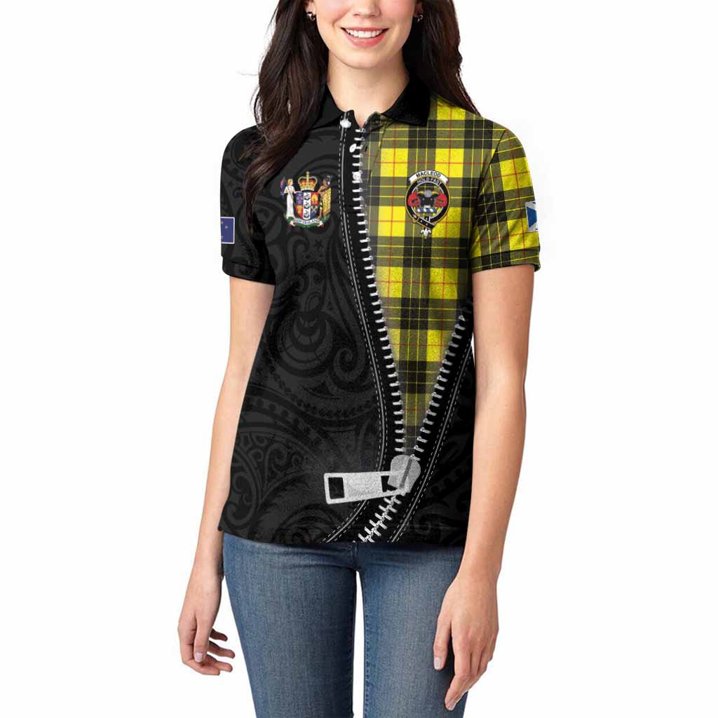 MacLeod (McLeod) Tartan Women Polo Shirt New Zealand Pattern Unique Zipper Stylized