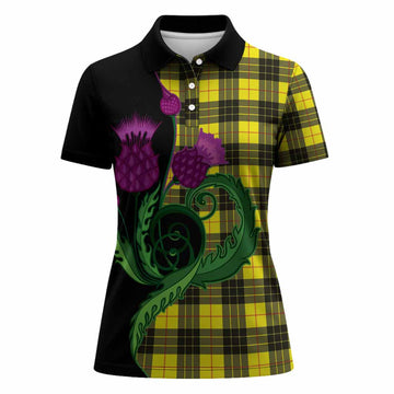 MacLeod (McLeod) Tartan Women Polo Shirt Traditional Scottish Thistle