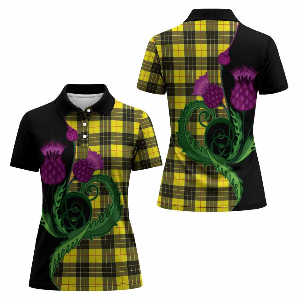MacLeod (McLeod) Tartan Women Polo Shirt Traditional Scottish Thistle