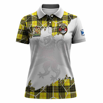 MacLeod (McLeod) Tartan Women Polo Shirt with Family Crest and Lion Rampant Grunge Style